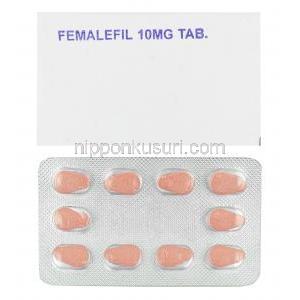 フィメルフィル (タダラフィル) 10mg 箱、錠剤