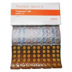 フルセネックス (フロセミド) 100mg 箱、錠剤