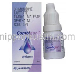 ブリモニジン酒石酸塩 / チモロールマレイン酸塩,  コンビガン Combigan 点眼薬 (Allergan)