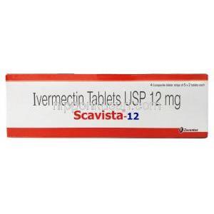 スカビスタ,イベルメクチン 12mg, 40錠, 箱表面