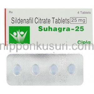 スハグラ （バイアグラジェネリック） シルデナフィル 25mg 錠 (Cipla)