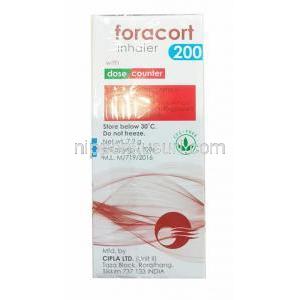 フォラコート (ブデソニド 12mcg/ フマル酸ホルモテロール 200mcg) 箱側面