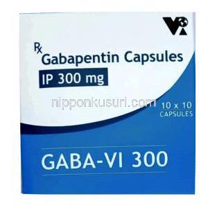ガバ VI  300, ガバペンチン300mg, カプセル, 製造元：VEA Impex, 箱表面