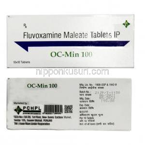 オーシーミン 100,フルボキサミン 100mg,錠剤,PCHPL, 箱情報