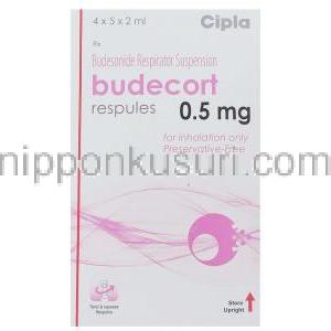 ブデコート Budecort, パルミコート ジェネリック, ブデソニド 0.5mg 吸入剤 (Cipla) 箱