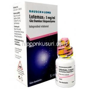 ロテマックス 点眼薬, ロテプレドノール 0.5%, 5ml, ボシュロム, 箱, ボトル