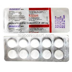 ドキソベント, ドキソフィリン 400mg, 製造元：Glenmark Pharmaceuticals