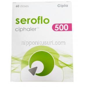セロフロ インヘイラー 500, サルメテロール 72.5mcg/ フルチカゾン 500mcg 60回分, 箱表面
