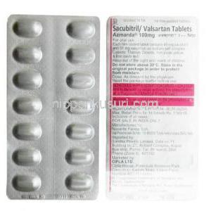 アズマルダ 100mg, サクビトリル 49mg/ バルサルタン 51mg, 製造元：Cipla,シート情報