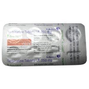 グリス ODT,  テルビナフィン 250mg, 製造元：Dr Reddy's Laboratories, シート情報