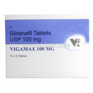 ビガマックス, シルデナフィル 100mg, 製造元：VEA Impex, 箱表面