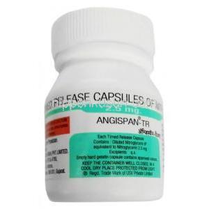 アンジスパン TR,ニトログリセリン 2.5 mg,カプセル, 製造元：USV, ボトル