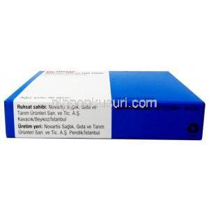 コディオバン, バルサルタン 160mg/ ヒドロクロロチアジド 25mg, 製造元:Novartis, 箱情報,製造元情報