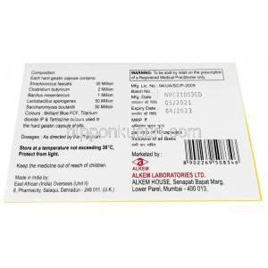 ノボバイオティック, プレ・プロバイオティクス, 
カプセル, 製造元: Alkem, 箱情報