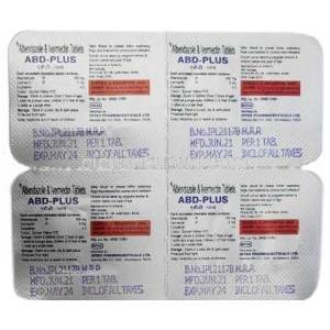 Abd プラス,イベルメクチン 6mg/ アルベンダゾール 400mg,製造元： Intas Pharmaceuticals, シート情報