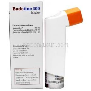 ブデファイン 200, ホルモテロール 6mcg/ ブデソニド 200mcg, インヘラー,箱情報, インヘラー