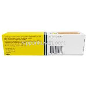 ロコイドクリーム, ヒドロコルチゾン酪酸エステル 0.1%, クリーム 100g, 製造元：Cheplapharm, 箱情報, 製造元