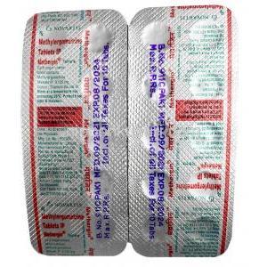 メテルギン,メチルエルゴメトリン0.125mg,製造元： Novartis India Ltd, シート情報