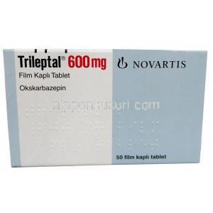 トリレプタル, オクスカルバゼピン 600mg,製造元： Novartis, 箱表面