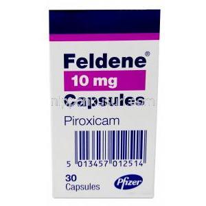 フェルデン,ピロキシカム10mg, カプセル, 製造元：Pfizer,箱裏面