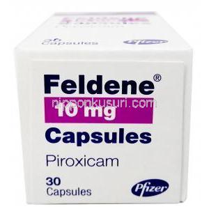 フェルデン,ピロキシカム10mg, カプセル, 製造元：Pfizer,箱上面