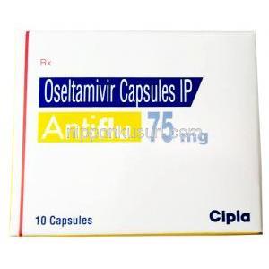 アンチフル, オセルタミビル 75mg 箱表面