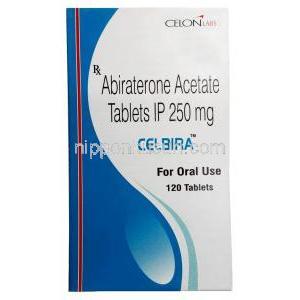 セルビラ, アビラテロン酢酸 250mg, 120錠, 製造元：Celon Laboratories, 箱表面