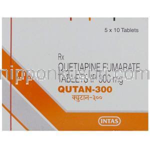 ジェネリック・セロクエル、クエチアピン  300 mg 箱