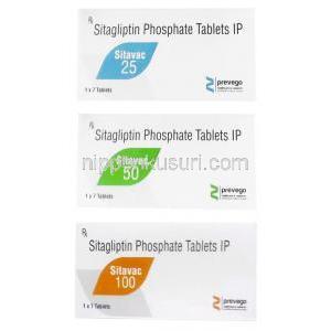 シタバック, シタグリプチン, 7 錠, 製造元：Prevego Healthcare, 箱