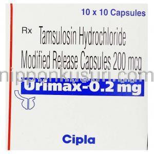タムスロシン, Urimax , 0.2 mg 箱