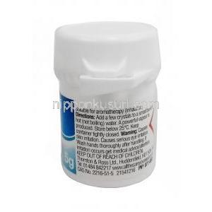 Menthol Crystals, 5g,Care plus, Bottle information, Direction for use