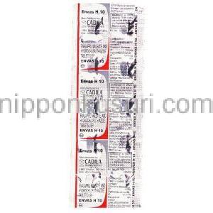 マイレン酸エナラプリル / ヒドロクロロチアジド配合 (Generic Vaseretic), Envasl-H, 10mg/ 25mg 錠 (Candila) 包装