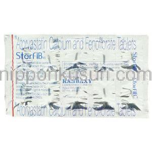 ストーフィブ Storfib, アトルバスタチン・フェノフィブラート配合10mg/160mg 錠 (Ranbaxy) 包装