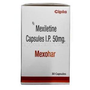 メキソハール, メキシレチン 50mg, 30 カプセル, 製造元：Cipla, 箱表面