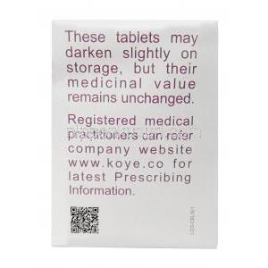 ニューセリン,ビタミンC 500mg, 製造元：Koye Pharmaceutical, 箱情報, 注意事項