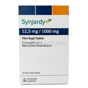 シンジャーディ,エンパグリフロジン 12.5mg/ メトホルミン 1000mg, 60錠, 製造元： Boehringer Ingelheim, 箱表面