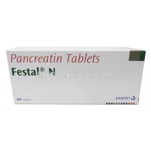 フェスタルN,パンクレアチン 212.5mg, 製造元：Sanofi India,箱表面