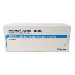 アリスモール, プロパフェノン 300mg, 製造元：Mylan, 箱表面