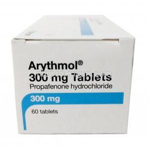 アリスモール, プロパフェノン 300mg, 製造元：Mylan, 箱側面