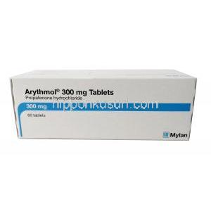 アリスモール, プロパフェノン 300mg, 製造元：Mylan, 箱上面