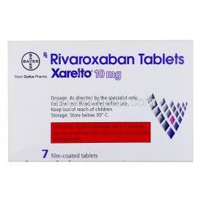 ザレルト  10mg, リバロキサバン 10mg, 製造元：Bayer Pharma, 箱情報