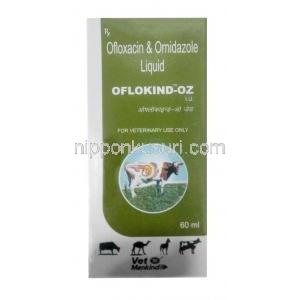 オフロカインド-OZ ペット用 経口懸濁液,  オフロキサシン / オルニダゾール, 60ml, 箱表面