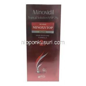 Minoxytop Solution, Minoxidil 2%, Topical Solution 60mL,Zee Laboratories, Box front view