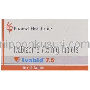 イバブラジン（コラランジェネリック）, イバビッド Ivabid 7.5mg 錠 (Primal Healthcare) 箱