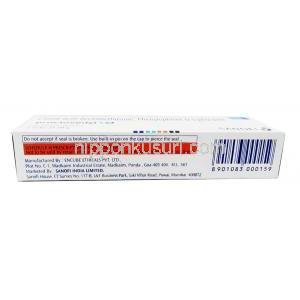プロクトセディル BD クリーム, フェニレフリン 0.10%/ ベクロメタゾン 0.025%/ リドカイン 2.50% クリーム 20g, 製造元：Sanofi India,箱情報, 製造元