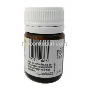 フロリネフ Florinef, フルドロコルチゾン 0.1mg , 100錠（ボトル入り）,製造元： Aspen Pharma,ボトル情報, 製造日, 消費期限