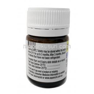 フロリネフ Florinef, フルドロコルチゾン 0.1mg , 100錠（ボトル入り）,製造元： Aspen Pharma,ボトル情報,保管期限