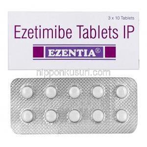エゼンチア,エゼチミブ 10 mg, 製造元：Sun Pharma, 箱, シート