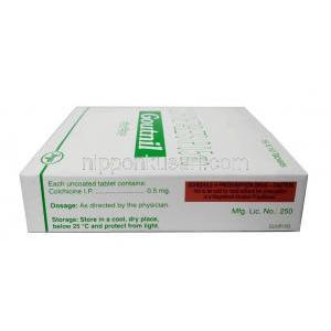 Goutnil, Colchicine 0.5mg, Inga Laboratories Pvt Ltd, Box information, Storage