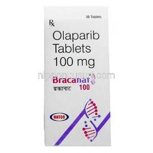 ブラカナット 150, オラパリブ 150mg, 30錠, 製造元：Natco Pharma, 箱表面(新)